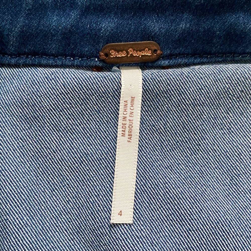 Free People Denim Zip-Front Skirt - Picture 4 of 8